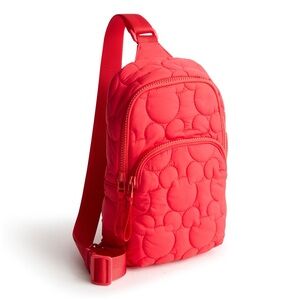 NWT Vera Bradley Red Disney Lorman Quilted Mickey Sling Backpack